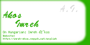 akos imreh business card